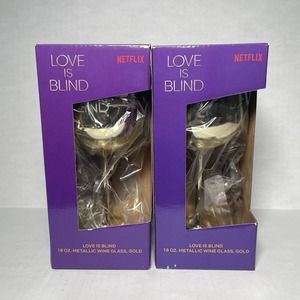 Love Is Blind Golden Goblet (Gold Wine Glasses, 2 Pack, Netflix) RARE (In hand)